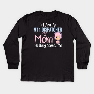 Wife Mom 911 Dispatcher Emergency Dispatch Officer Kids Long Sleeve T-Shirt